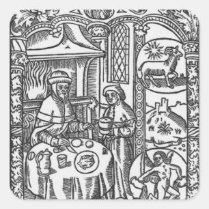 Adesivo Quadrado Janeiro, do Almanach des Bergers, 1491