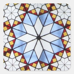 Adesivo Quadrado Janela de vitral geométrica