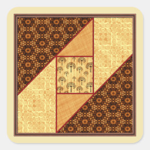 Adesivo Quadrado Janela do sótão na oxidação & no ouro