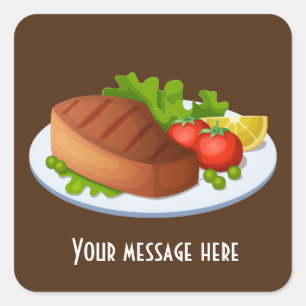 Adesivo Quadrado janto de bife divertido adicionar autocolante de n