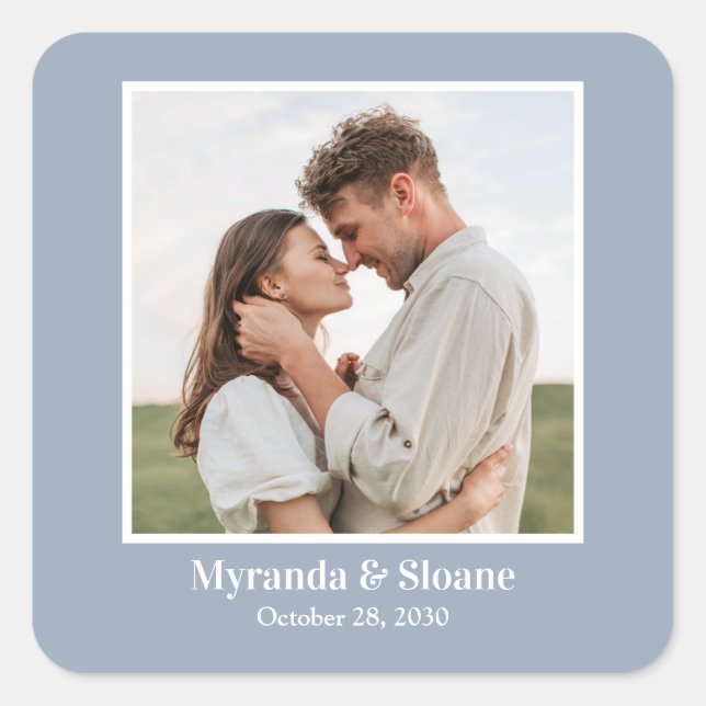 Adesivo Quadrado Janto de ensaio fotográfico Dusty Blue (Frente)