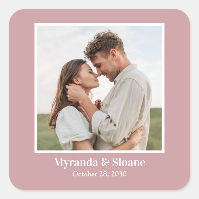 Adesivo Quadrado Janto de ensaio fotográfico Dusty Rosa (Frente)