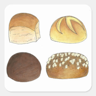 Adesivo Quadrado Janto Pão Pão Torna Panificação Panificação Panorâ