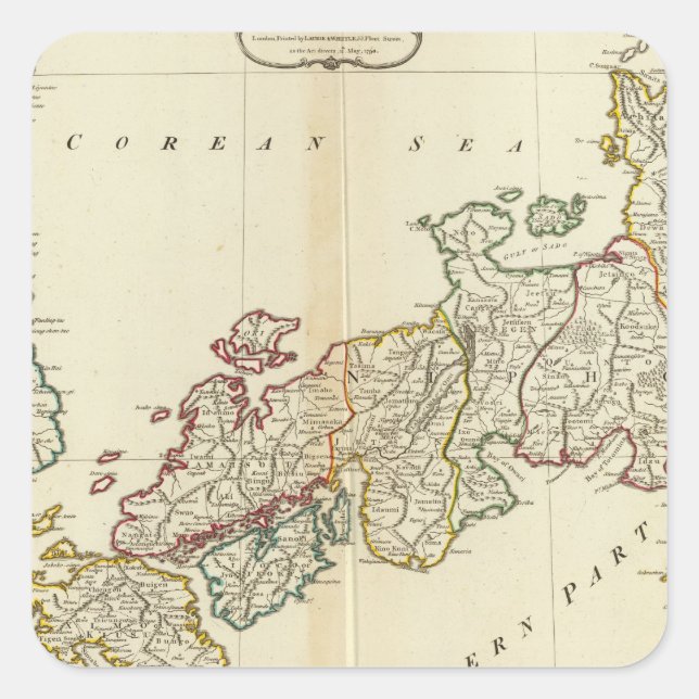 Adesivo Quadrado Japão, Coreia (Frente)