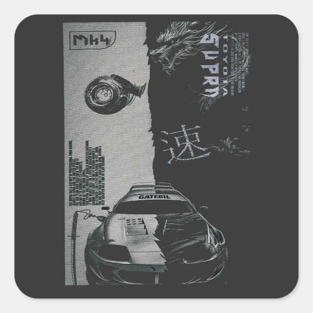 Adesivo Quadrado Japão de ajuste de carro MK4 (Frente)