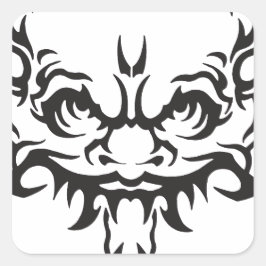 Adesivo Quadrado Japonês Tattoo Oni Demon