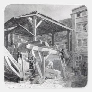 Adesivo Quadrado Jarda da madeira, Finsbury, 1825
