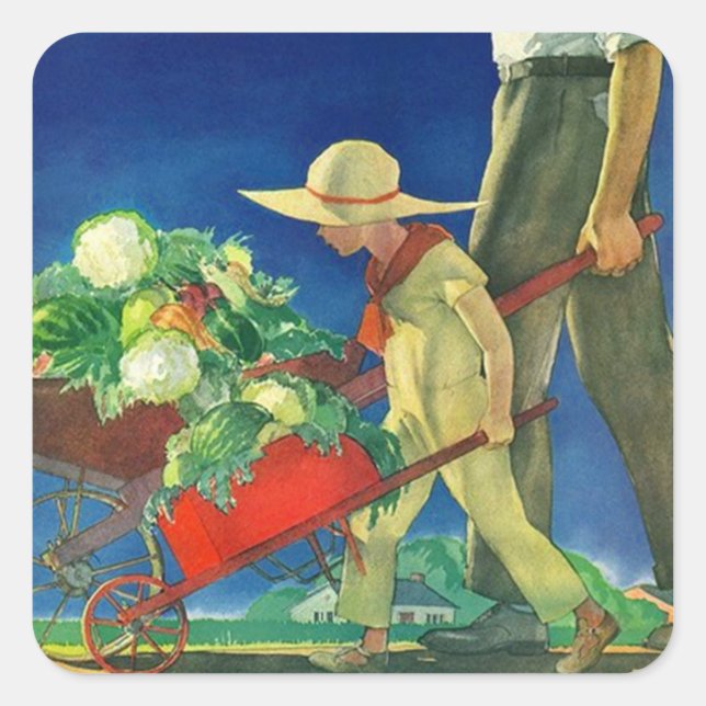 Adesivo Quadrado Jardim da Família Nostálgica Scrapbooking STICKERS (Frente)