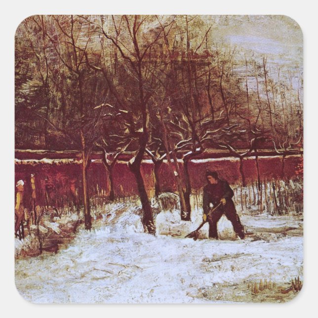 Adesivo Quadrado Jardim da Paróquia em Nuenen por Vincent van Gogh (Frente)