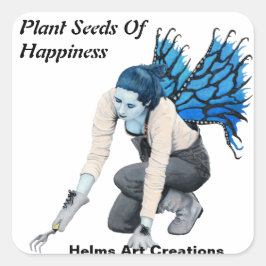 Adesivo Quadrado Jardim das Fadas Escuras, Fantasia, Pinças de Arte