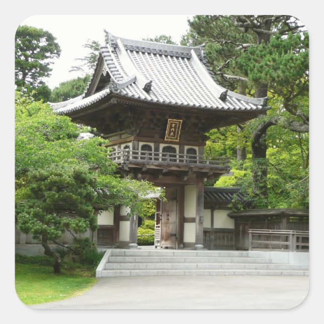 Adesivo Quadrado Jardim de chá japonês em São Francisco (Frente)