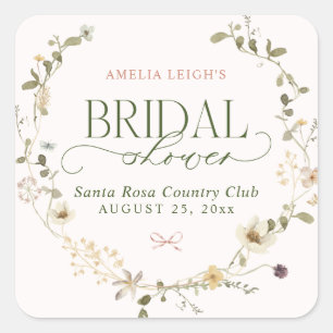 Adesivo Quadrado Jardim de Contos de Fadas Caprichoso & Laços Chá d