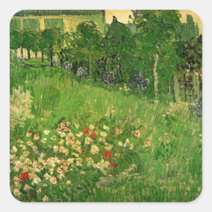 Adesivo Quadrado Jardim de Daubigny por Vincent van Gogh, Le Jardin