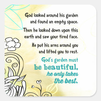 Adesivo Quadrado Jardim de Deus