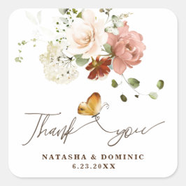 Adesivo Quadrado Jardim de Flores Selvagem Magnética Obrigado