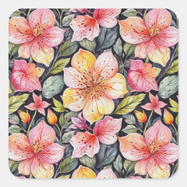 Adesivo Quadrado Jardim de primavera - Padrão de formatura 1 - Vinh