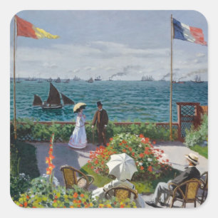 Adesivo Quadrado Jardim de Sainte-Adresse - Claude Monet belas arte