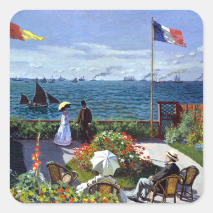 Adesivo Quadrado Jardim de Sainte-Adresse por Claude Monet