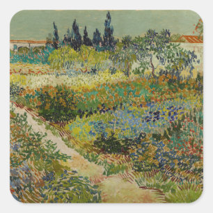 Adesivo Quadrado Jardim de Van Gogh em Arles Floral Impressionista