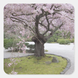 Adesivo Quadrado Jardim Japonês de Portland, Portland, Oregon,