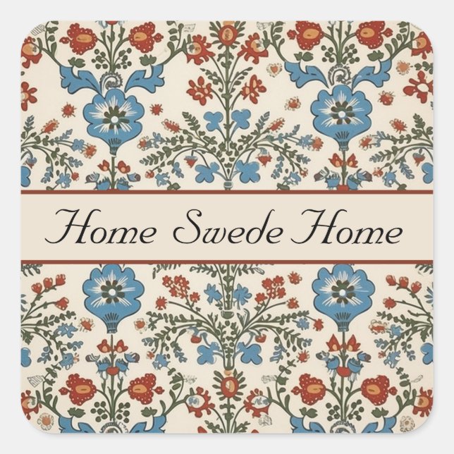 Adesivo Quadrado Jardim Norueguês, personalizado (Frente)