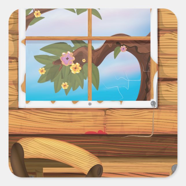 Adesivo Quadrado Jardim Shed (Frente)