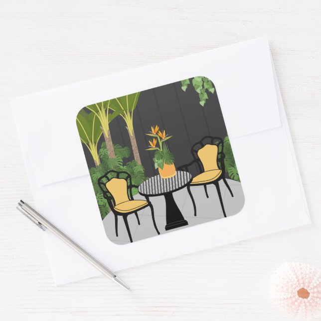 Adesivo Quadrado Jardim Tropical (Envelope)