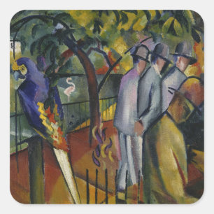 Adesivo Quadrado Jardim zoológico de August Macke   mim