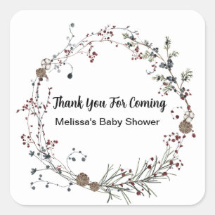 Adesivo Quadrado Jardins Russos de Bho Selvagem de Winterberry