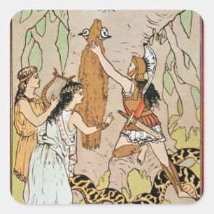 Adesivo Quadrado Jason apreendendo o velo Ouro