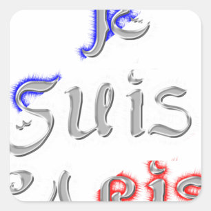Adesivo Quadrado Je Suis Paris I Love Paris Text Art Impressão