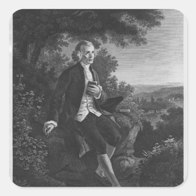 Adesivo Quadrado Jean-Jacques Rousseau que compõe "Emile" (Frente)