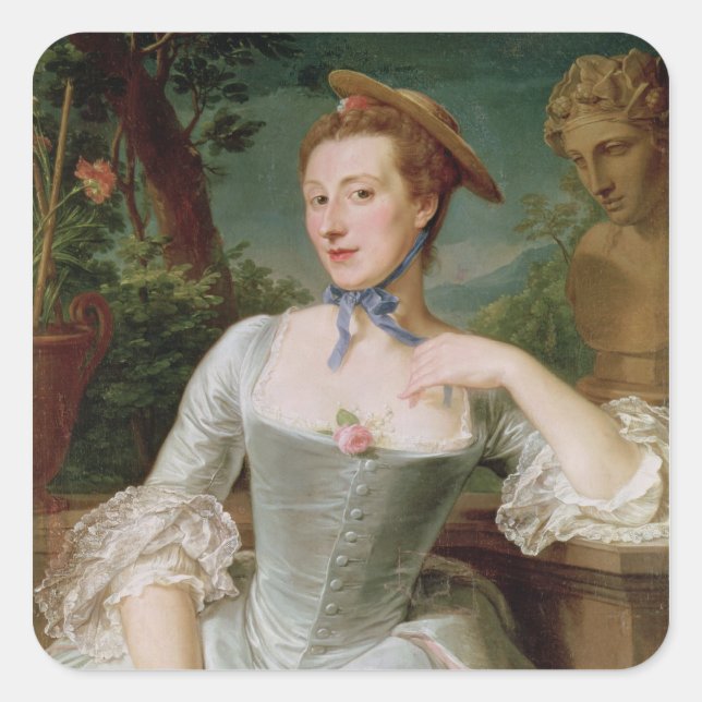 Adesivo Quadrado Jeanne Antoinette Poisson Marquise de Pompadour (Frente)