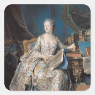 Adesivo Quadrado Jeanne Poisson o Marquise de Pompadour, 1755