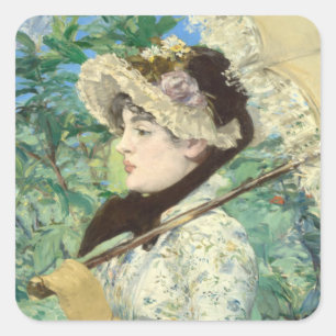 Adesivo Quadrado Jeanne (Primavera) Edouard Manet
