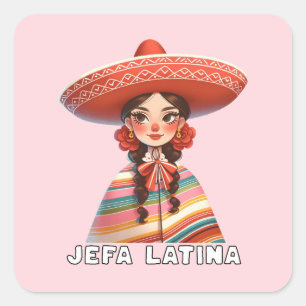 Adesivo Quadrado Jefa Latina Latinx é dono de pequenas empresas