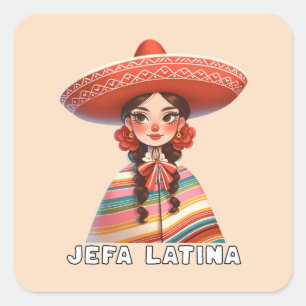 Adesivo Quadrado Jefa Latina Latinx é dono de pequenas empresas