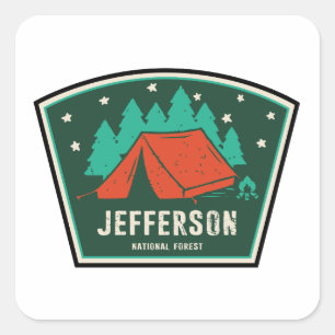 Adesivo Quadrado Jefferson National Forest Camping