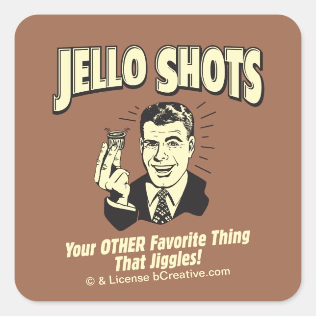 Adesivo Quadrado Jello Shots: Outras Coisas Favoritas (Frente)