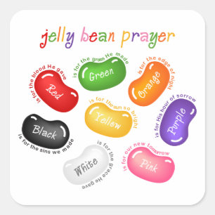 Adesivo Quadrado Jelly Bean Prayer Sticker