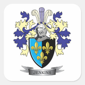 Adesivo Quadrado Jenkins Family Crest Casaco de Armas