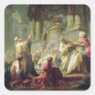Adesivo Quadrado Jeroboam que sacrifica à vitela dourada, 1752
