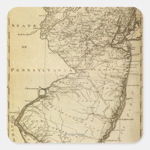 Adesivo Quadrado Jérsei novo de JerseyPanoramic MapNew