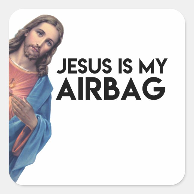 Adesivo Quadrado Jesuis is my Airbag (Frente)