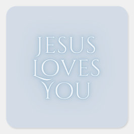 Adesivo Quadrado Jesus ama Design da tipografia cristã