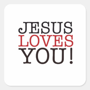 Adesivo Quadrado Jesus ama-o!