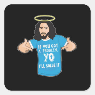Adesivo Quadrado Jesus Camisa Cristã Engraçado Meme Eu Resolverei