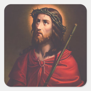 Adesivo Quadrado Jesus com Coroa de espinhos