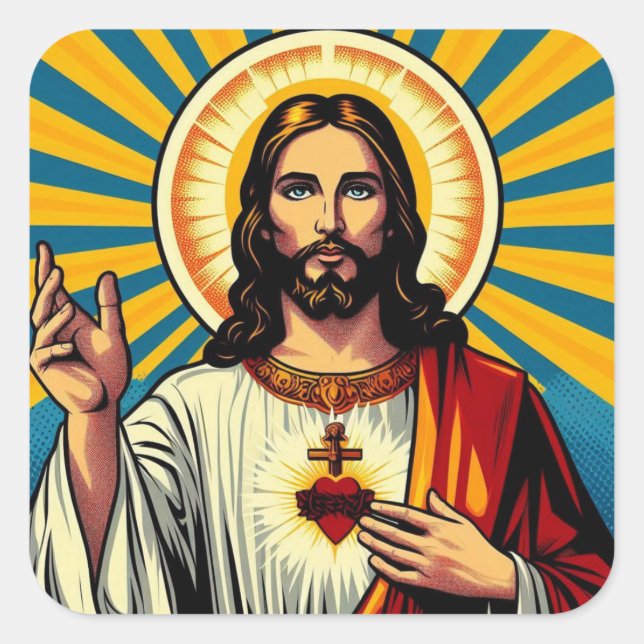 Adesivo Quadrado Jesus Cristo (Frente)