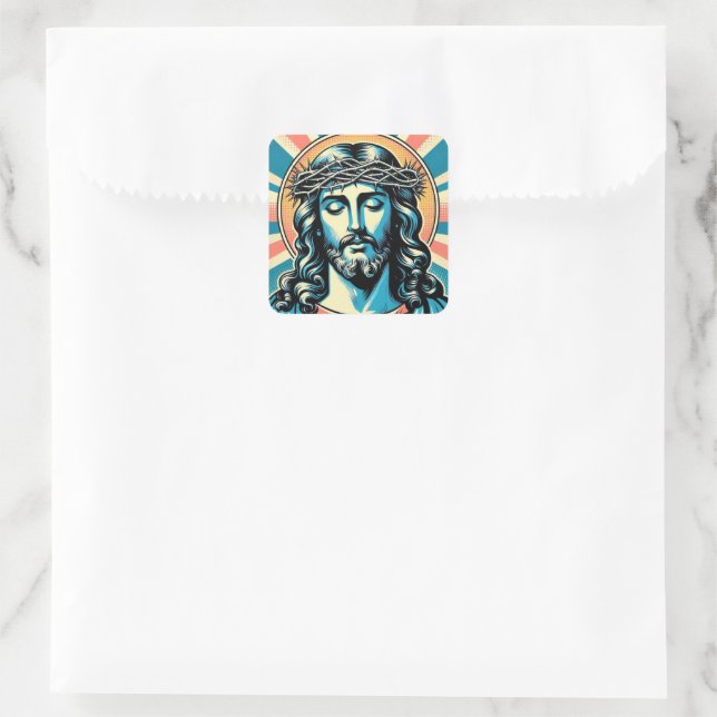 Adesivo Quadrado Jesus Cristo (Bolsa)
